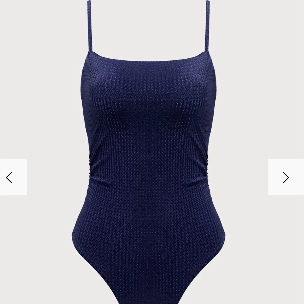 Elegant Navy Blue One-Piece Swimsuit - Picture 4 of 5